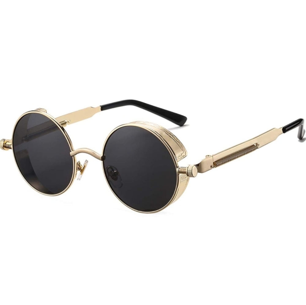 Vintage Round Steampunk Sunglasses for Women Men R - Picture 2 of 10